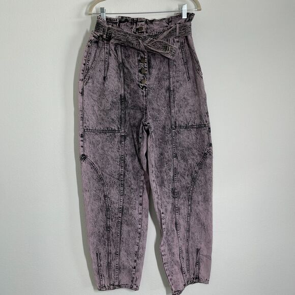 Ulla Johnson Denim - Ulla Johnson Jeans Women 10 Liliac Denim Brier High Waist Paperbag Button Fly